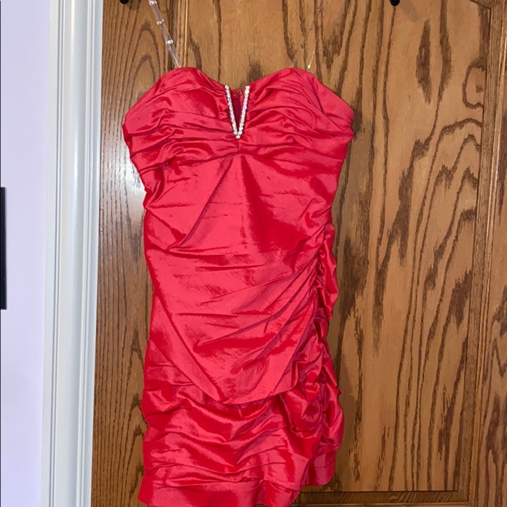 Juniors dinner dance dress with rhinestone